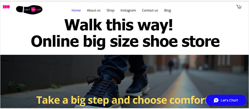 Walk this way! Big size shoe store Walk this way website thumbnail